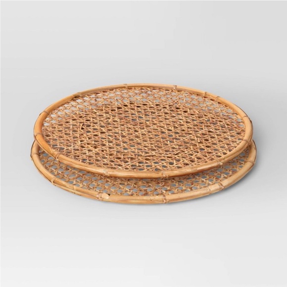 4!!!! THRESHOLD NWT rattan cane chargers -15” - Picture 3 of 8